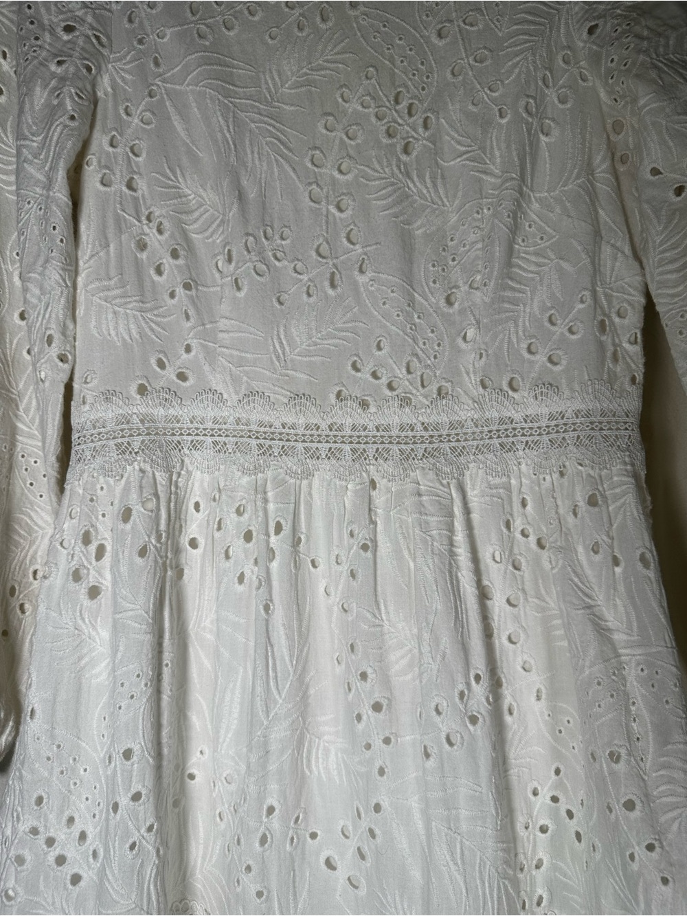ANTONIO MELANI White Eyelet Lacs Maxi Dress. Bridal bachelorette cottagecore fem - Picture 5 of 11